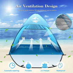 Large Pop Up Beach Tent UV Protection Lightweight Portable Tent