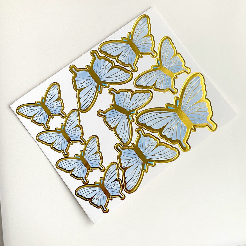10pcs Golden Butterfly Cake Toppers for Birthdays and Weddings