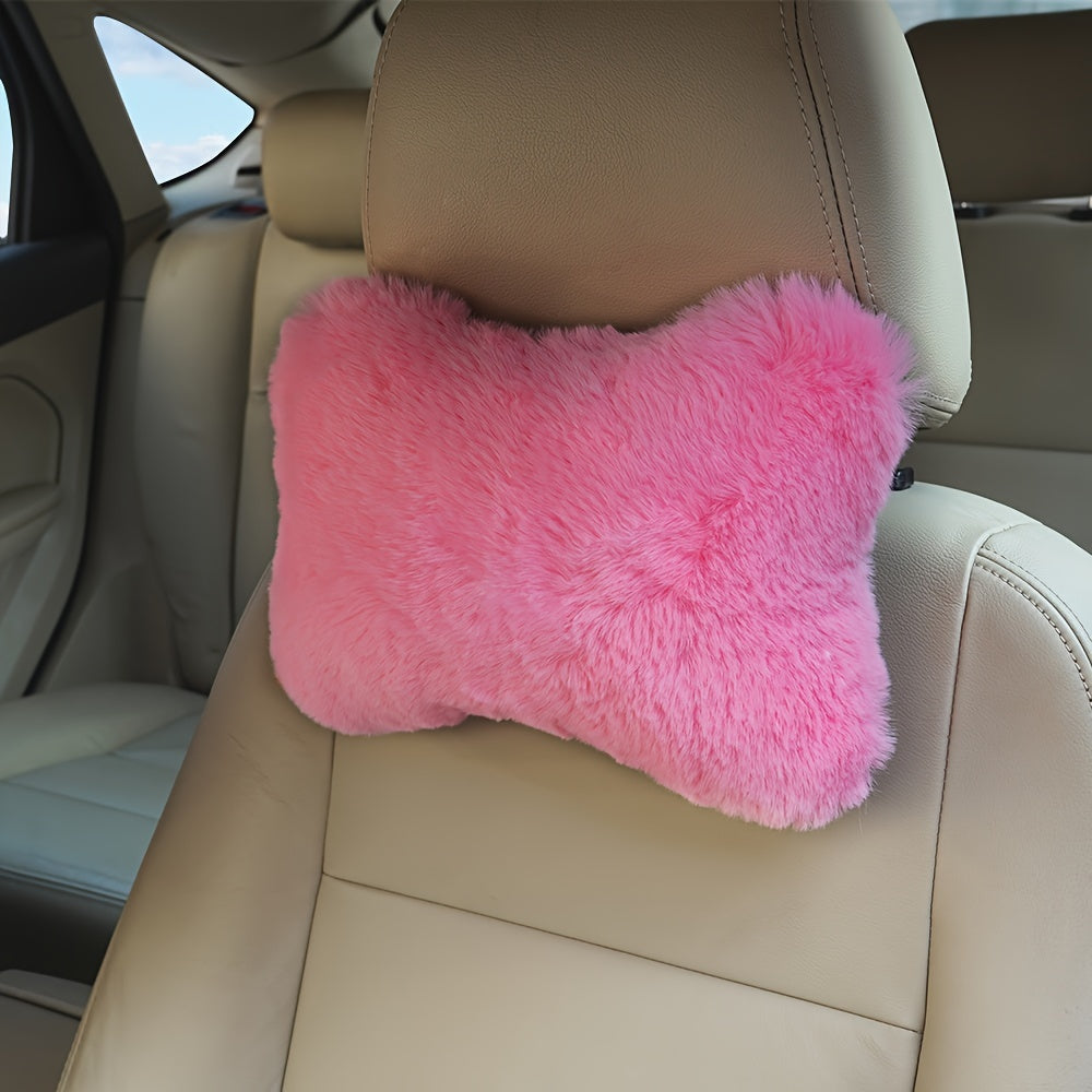 Rabbit Plush Car Headrest Pillow Set