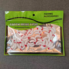50pcs Mini Maggot Bionic Soft Worm Fishing Lure Accessories