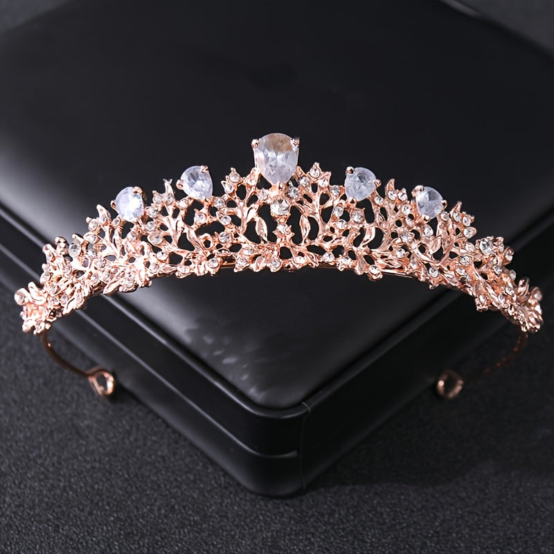 Golden Crystal Wedding Tiara Vintage Bridal Crown