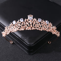 Golden Crystal Wedding Tiara Vintage Bridal Crown