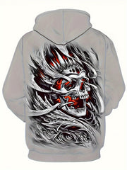 Skull 3D Print Men's Graphic Hoodie Autumn Winter Pullover