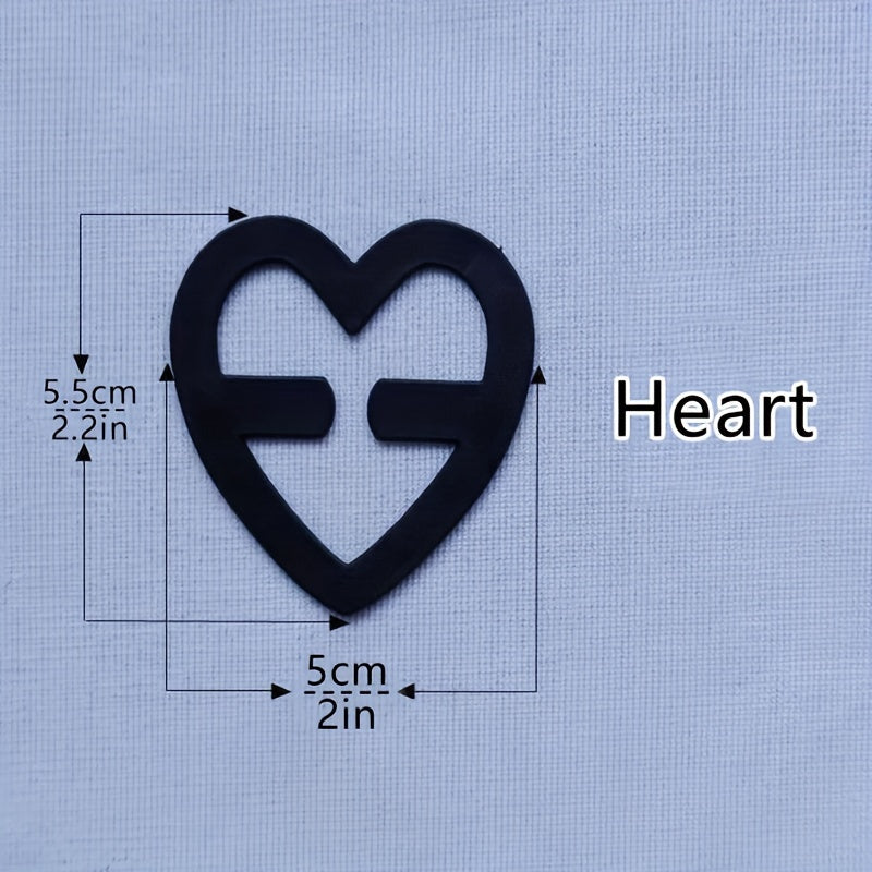 4pcs Heart Shaped Bra Strap Clips Invisible Non slip Shoulder Belt Buckles