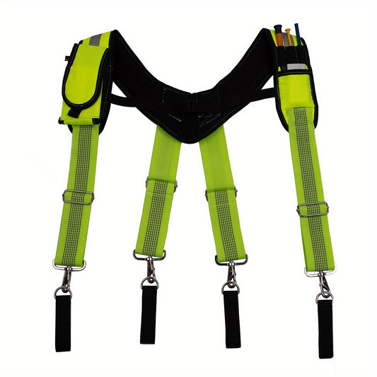 Tool Belt Suspenders for Carpenter with Phone Holder Pencil