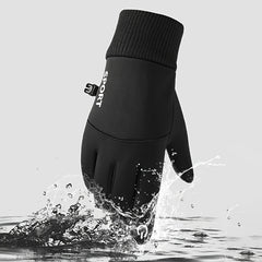 Winter Cycling Gloves Men Waterproof Touch Screen Fleece Lined Non Slip Grip