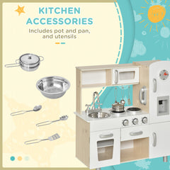 Wooden Pretend Play Toy Kitchen Cooking Set for Boys Girls