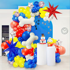 110pcs Paw Balloons Garland Kit - Red Yellow Dog Paw Latex Balloon