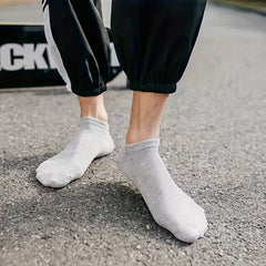 10 Pairs Men's Solid Liner Anklets Socks Thin Breathable Soft Sweat Absorbent