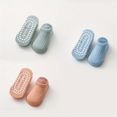 3 Pairs of Baby Non Slip Knit Socks Soft Breathable for Autumn & Spring