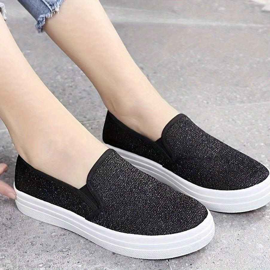 Women's Slip-On Canvas Sneakers Lightweight Low Top Casual Shoes