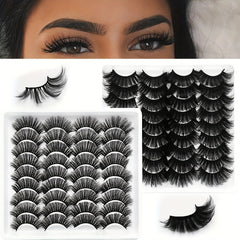 18 Pairs Fluffy False Eyelashes Natural Thick Faux Mink Hair Lashes