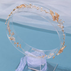 Girls Rhinestone Wreath Headband Princess Party Golden Hair Accessories