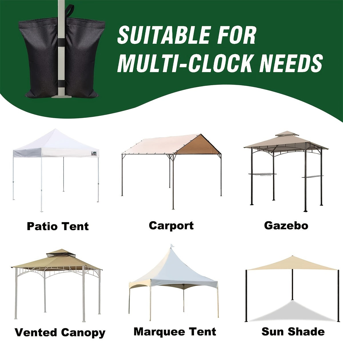 4pcs Counterweight Sandbags Canopy Umbrella Base Anti Collapse Tent Fixed Sandba