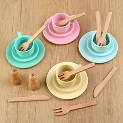 22pcs Wooden Afternoon Tea Toy Set for Kids - Kitchen Accessories Toy