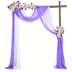 2pcs Wedding Arch Tulle Fabric Background Decoration
