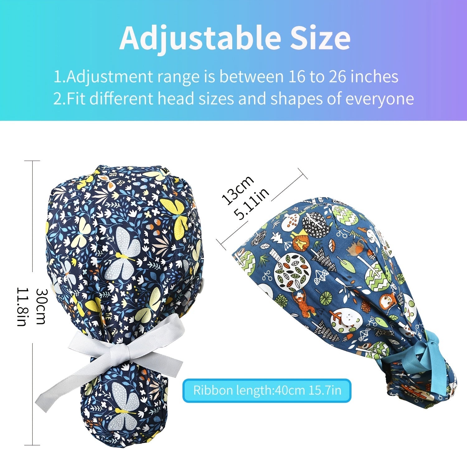 Elastic Work Cap Comfortable Nurse Cap Scrub Caps Adjustable Working Hats