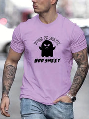 Men's Letter Print T Shirt Stylish Breathable for Summer Outdoors
