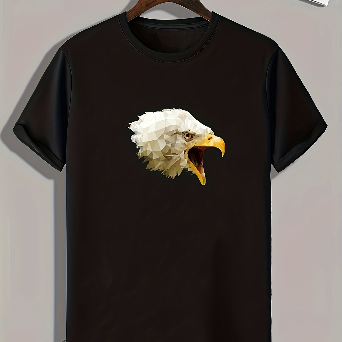 Eagle Head Print Men's Comfy T shirt for Outdoor Summer