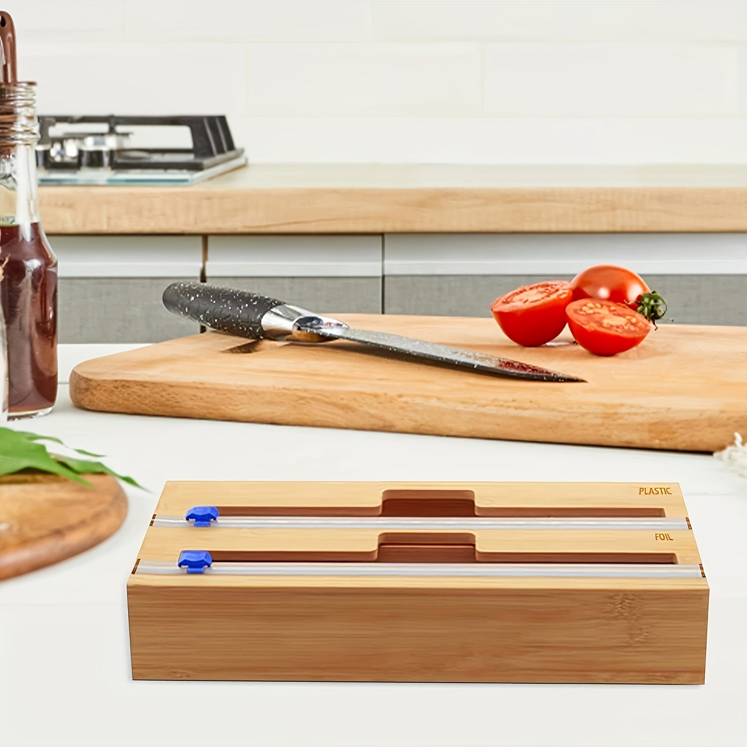 Bamboo Storage Box 5 In 1 Cutter Household Kitchen Rack