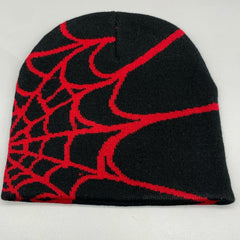 Unisex Spider Web Hip hop Jacquard Beanie Knitted Hat
