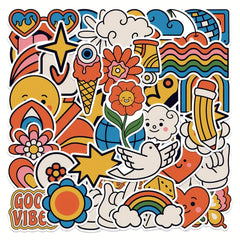 50pcs Cartoon Good Mood Waterproof DIY Graffiti Stickers
