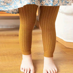 Baby Girls Ribbed Cropped Pants Leggings for Autumn and Spring