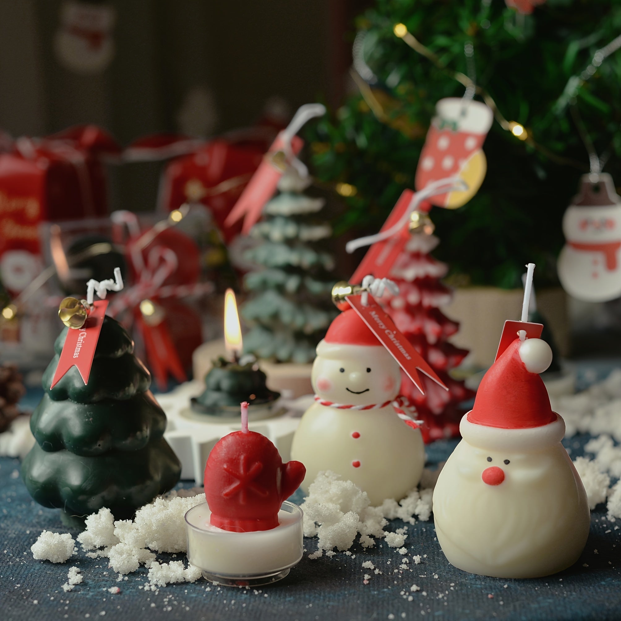 Christmas Scented Candle Santa Claus Snowman Long Pole Candles