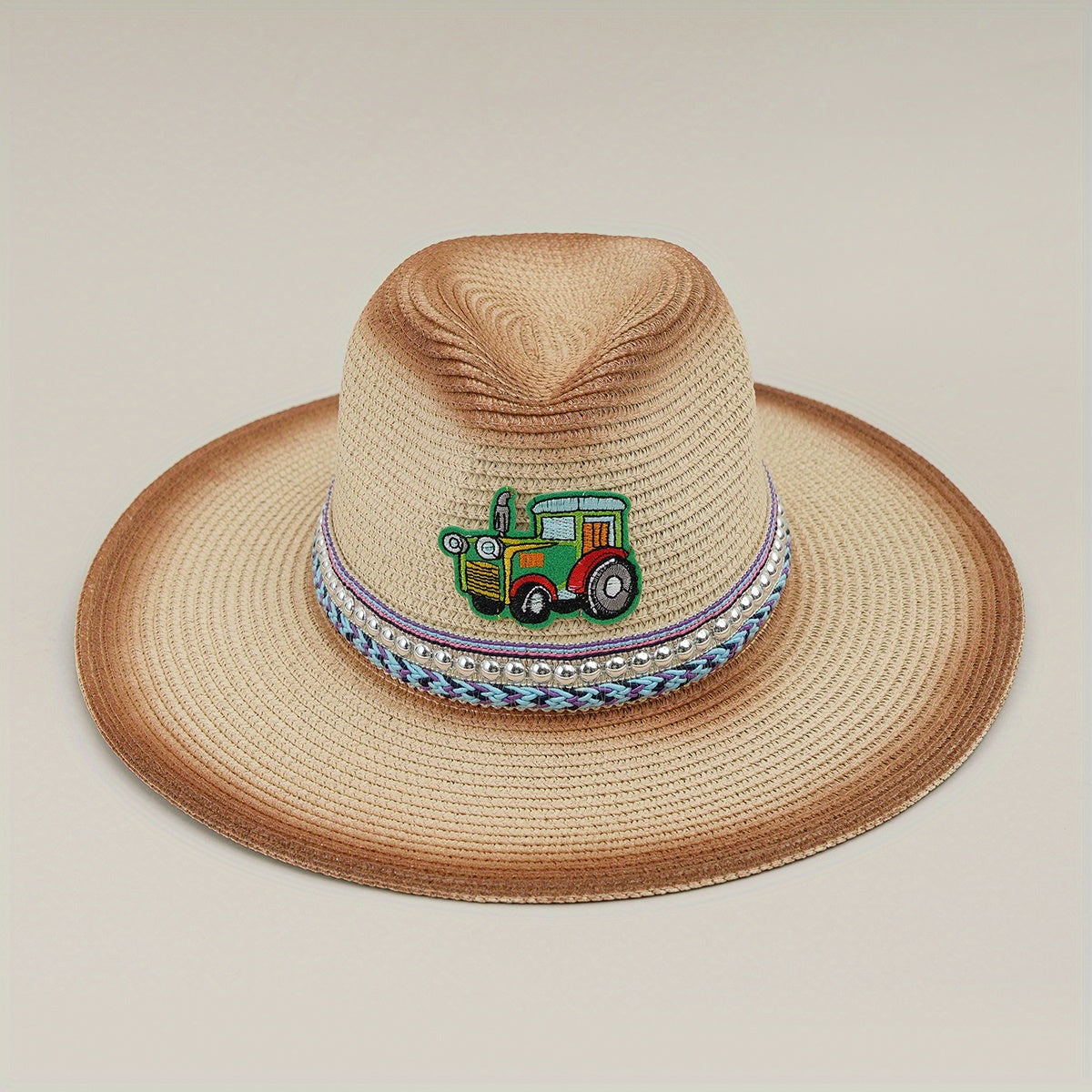 Western Cowboy Straw Hat Spring Summer Top Hat Mens Straw Hat