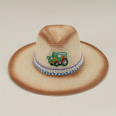 Western Cowboy Straw Hat Spring Summer Top Hat Mens Straw Hat