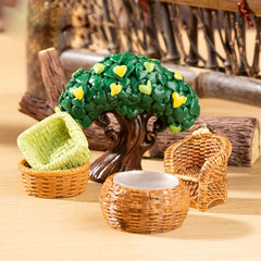 6pcs Mini Resin Basket Dollhouse Accessories