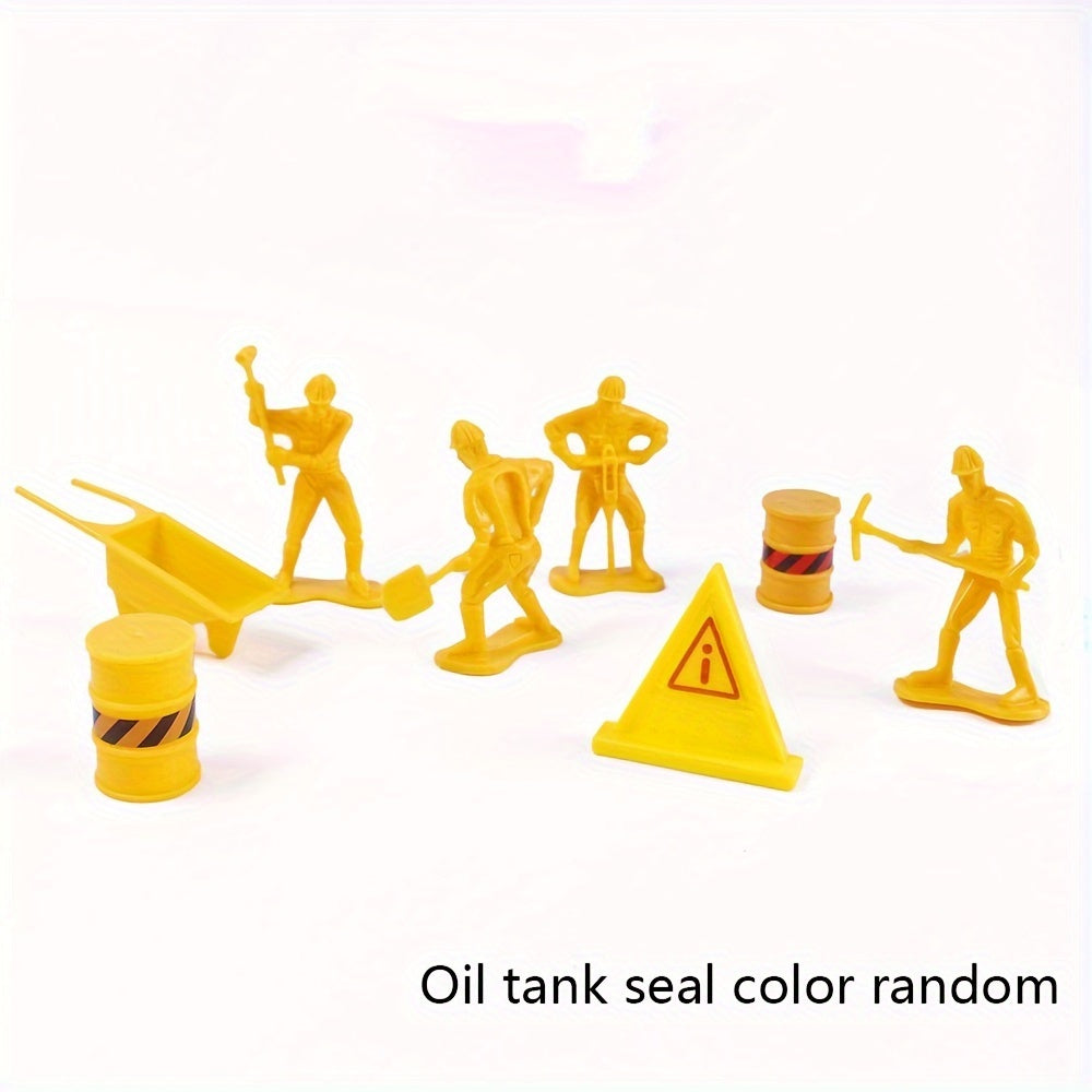 Plastic Brick Workers Construction Team Decoration Toys