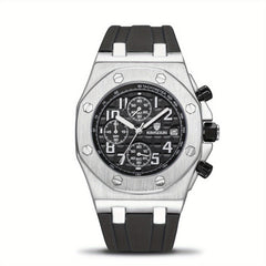 Men's 3-Eye Multifunction Silicone Strap Watch