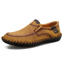 Men's Slip On Loafers Breathable Shoes Dark Brown