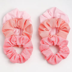 6pcs Pink Hair Tie Elastic Scrunchie Ponytail Hair Rope Accessories