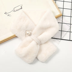 Warm Rabbit Fur Neck Scarf Thicken Plush Collar Neck Wrap Scarves