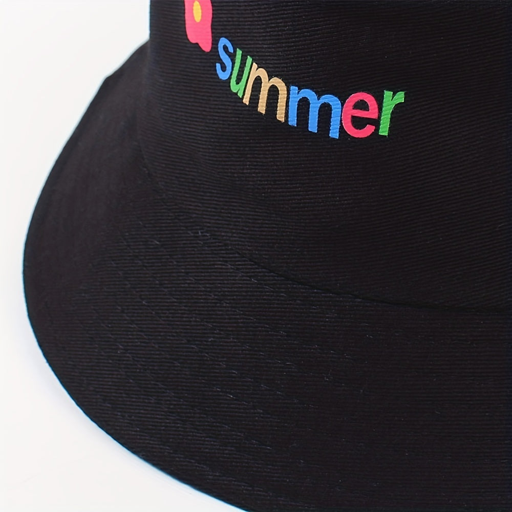 Summer Flower Print Bucket Hat Lightweight Casual Fisherman Cap