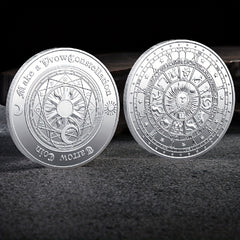 1pc Tarot Wish Coin Zodiac Lucky Coin Christmas Halloween Year's Gift