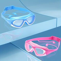 Children's Waterproof Anti-fog Swimming Goggles with Earplugs