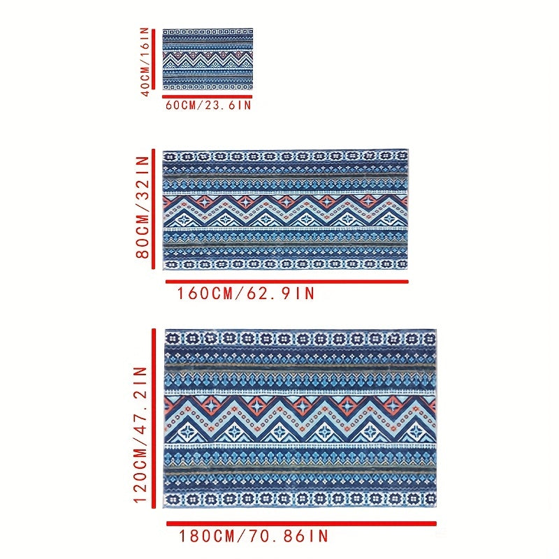 Soft Geometric Fluffy Area Rugs Absorbent Bath Mat with Anti-Slip Backing