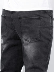 Men's Washed Cotton Slim Fit Mid Stretch Jeans