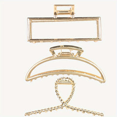 3pcs Metal Moon Shaped Hair Clip Claw Clips Headwear For Girls