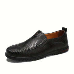 Men's Stitch Detail Loafer Shoes Comfy Non slip Slip On Shoes