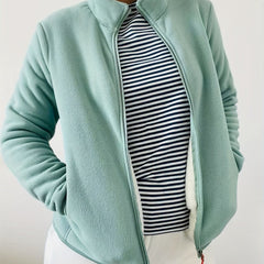 Warm Fleece Liner Outdoor Jacket Full Zip Long Sleeve Mock Neck