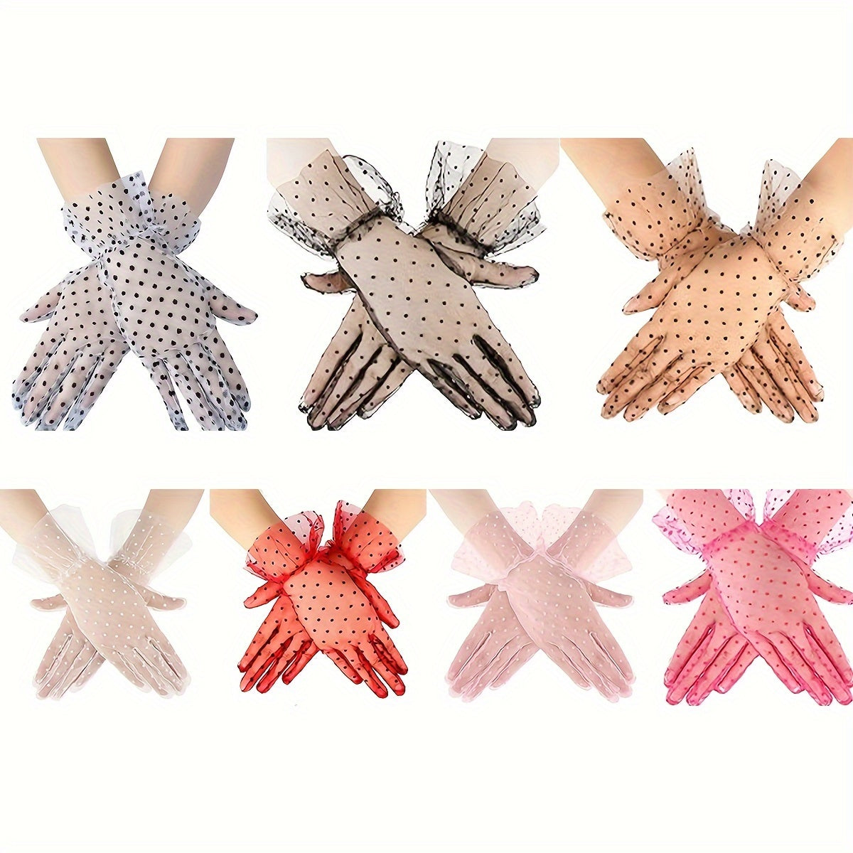 D EXCEED 1 Pair Ladies Lace Gloves Short Summer Floral Wedding Tea Gloves