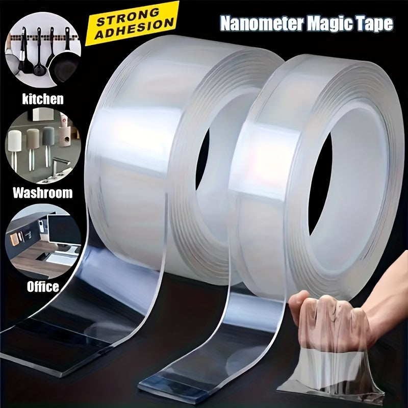 Reusable Double-Sided Tape Transparent Strong Versatile