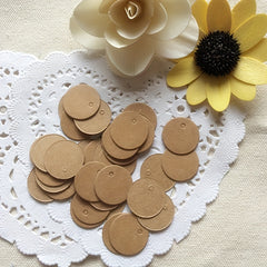 100pcs Round Brown Tags Blank Label Luggage Hang Paper Kraft