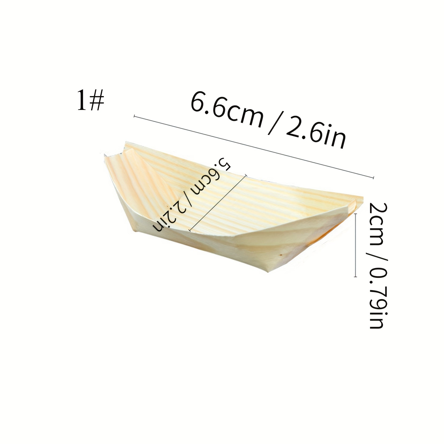 50pcs Compostable Biodegradable Wood Boat Plates for Parties