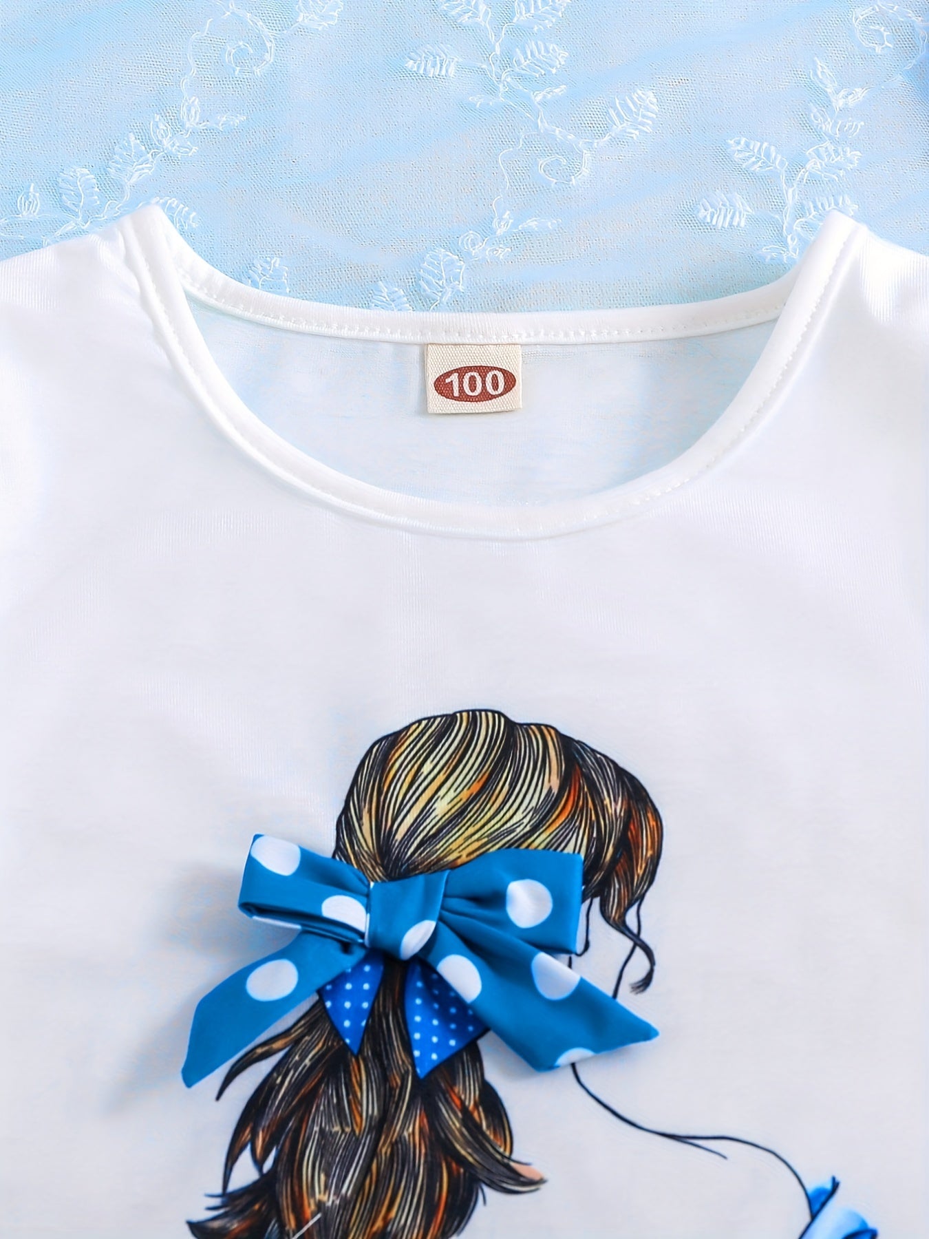 Baby Girls Figure Print Tee and Polka Dots Shorts Set