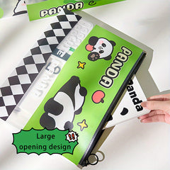 1pc Panda Style Office Document Bag A4 File Bag Large Capacity File Storage Bag